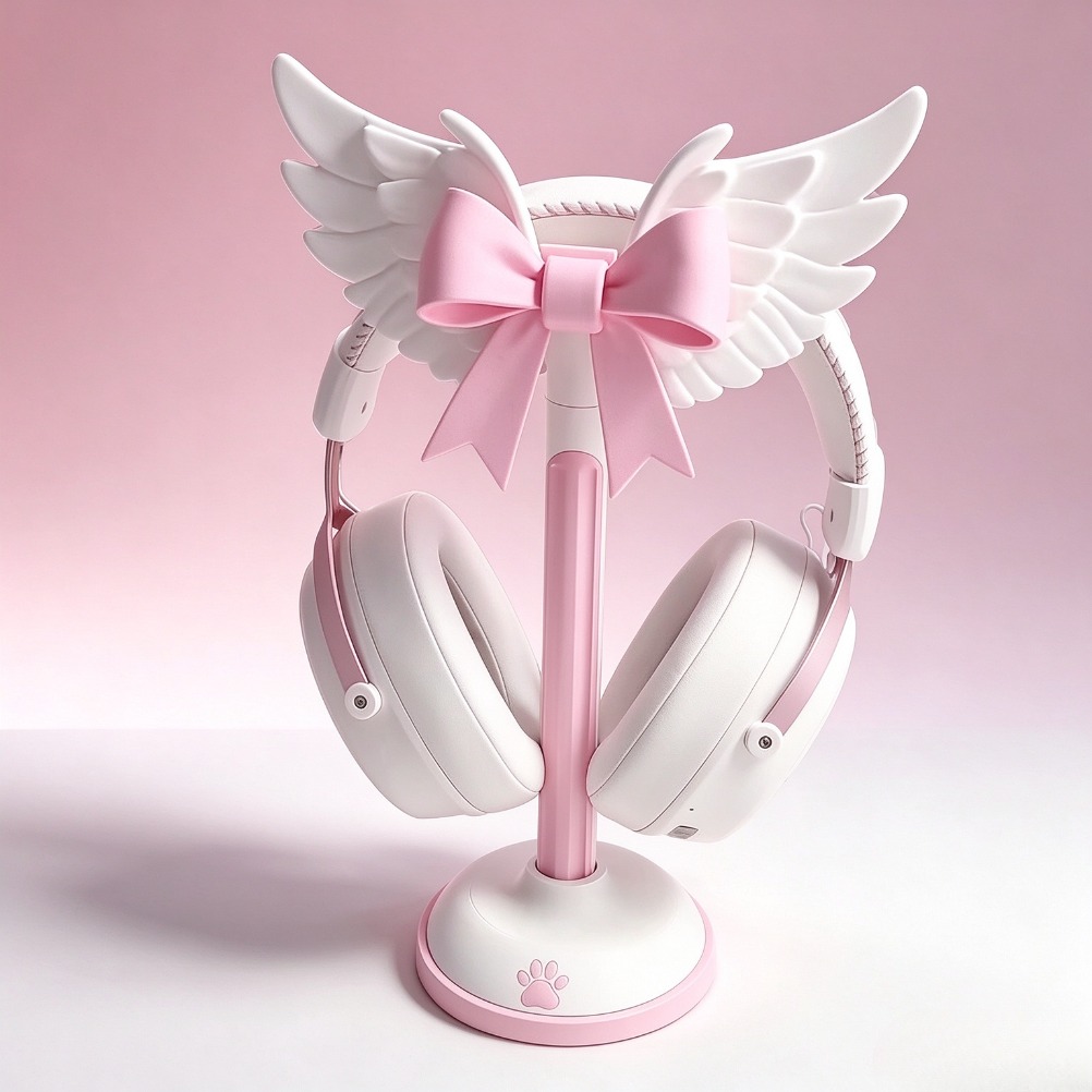 Angel Wing Bow Headset Holder  - Accessories For Your Gaming Room 评论和价格
