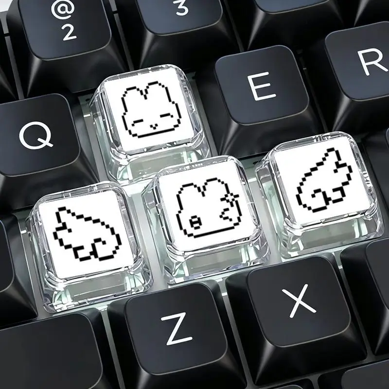 4pcs Cute Pixel Rabbit Express - Gaming Accessories Aesthetic 评论和价格