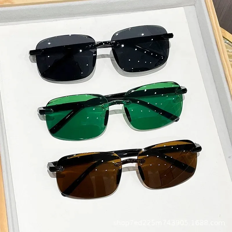 Rimless Stylish Trendy Sunglas - Gaming Accessories Rack 评论和价格